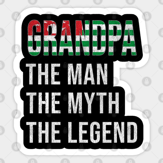 Grand Father Abkhazian Grandpa The Man The Myth The Legend - Gift for Abkhazian Dad With Roots From  Abkhazia Sticker by Country Flags